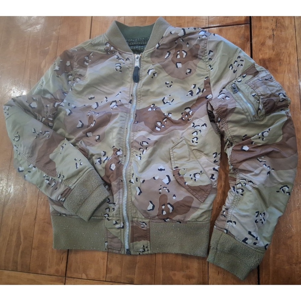 ALPHA INDUSTRIES MA-1 Flight Jacket Bomber Reversible Chocolate Digi Camo Small